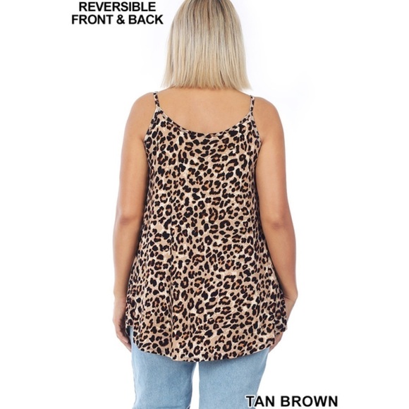 Zenana Leopard Print Scoop V Neck Swing Cami Tank Top NEW Women’s Size Small - Picture 7 of 8